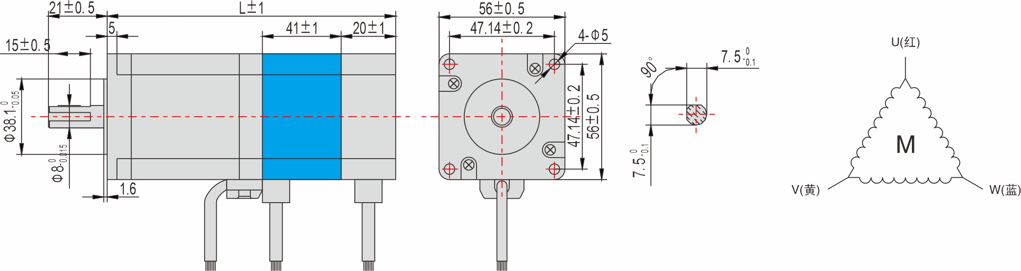56mm 系列 帶剎車閉環(huán)步進電機