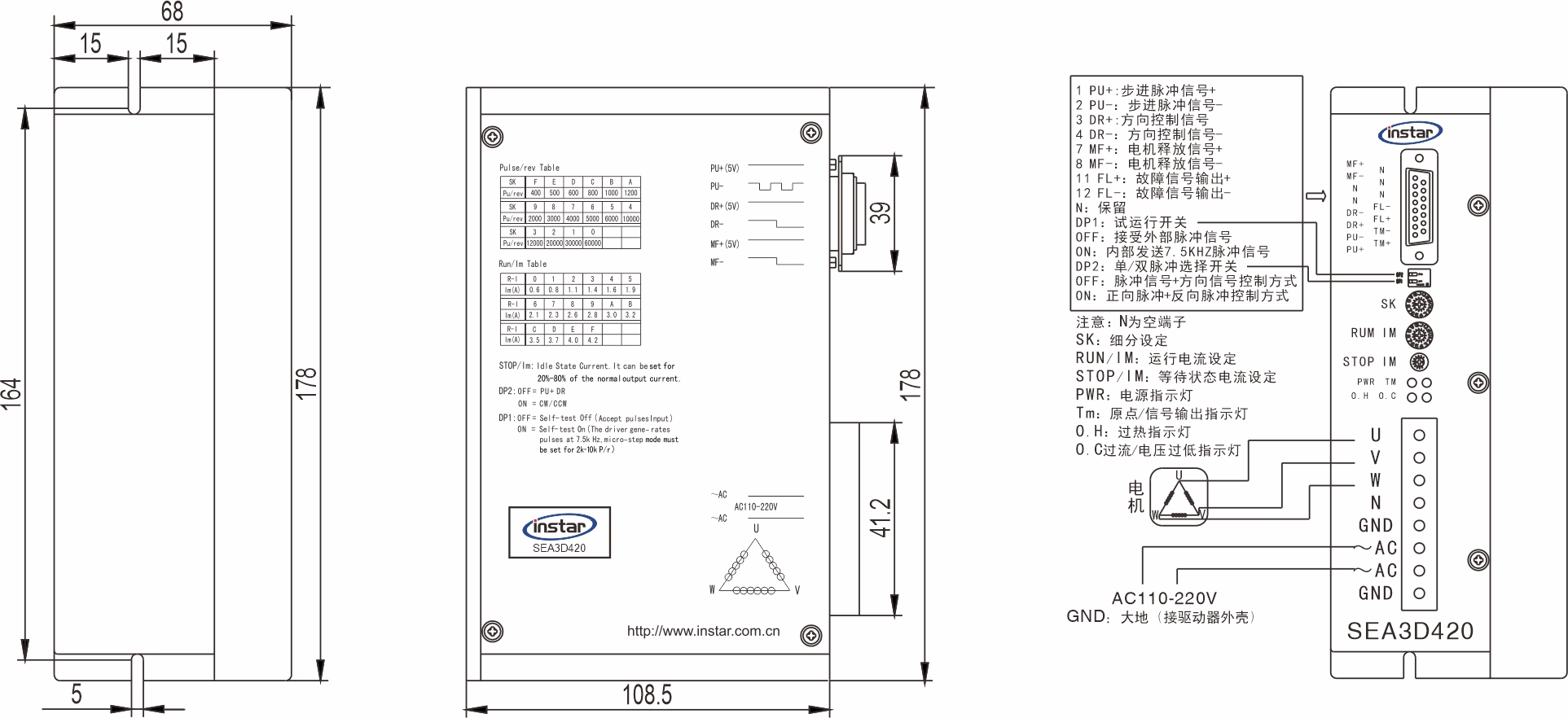 英士達(dá)機(jī)電 步進(jìn)電機(jī)驅(qū)動(dòng)器 SEA3D420