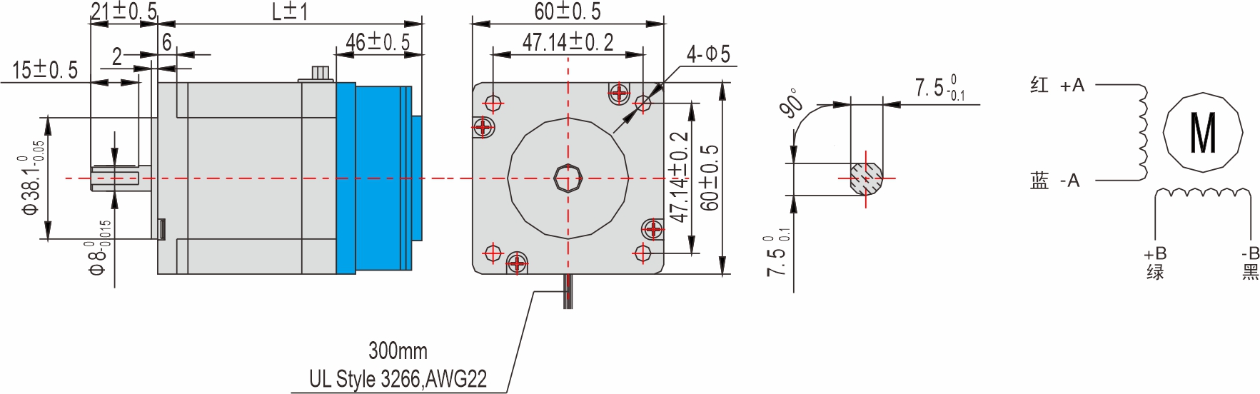 英士達(dá)機(jī)電 60mm帶剎車步進(jìn)電機(jī)