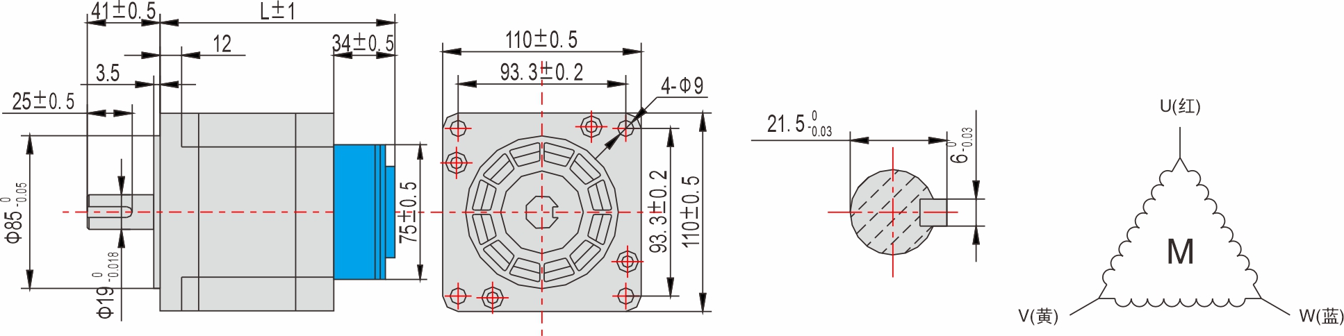 英士達(dá)機(jī)電 110mm帶剎車步進(jìn)電機(jī)