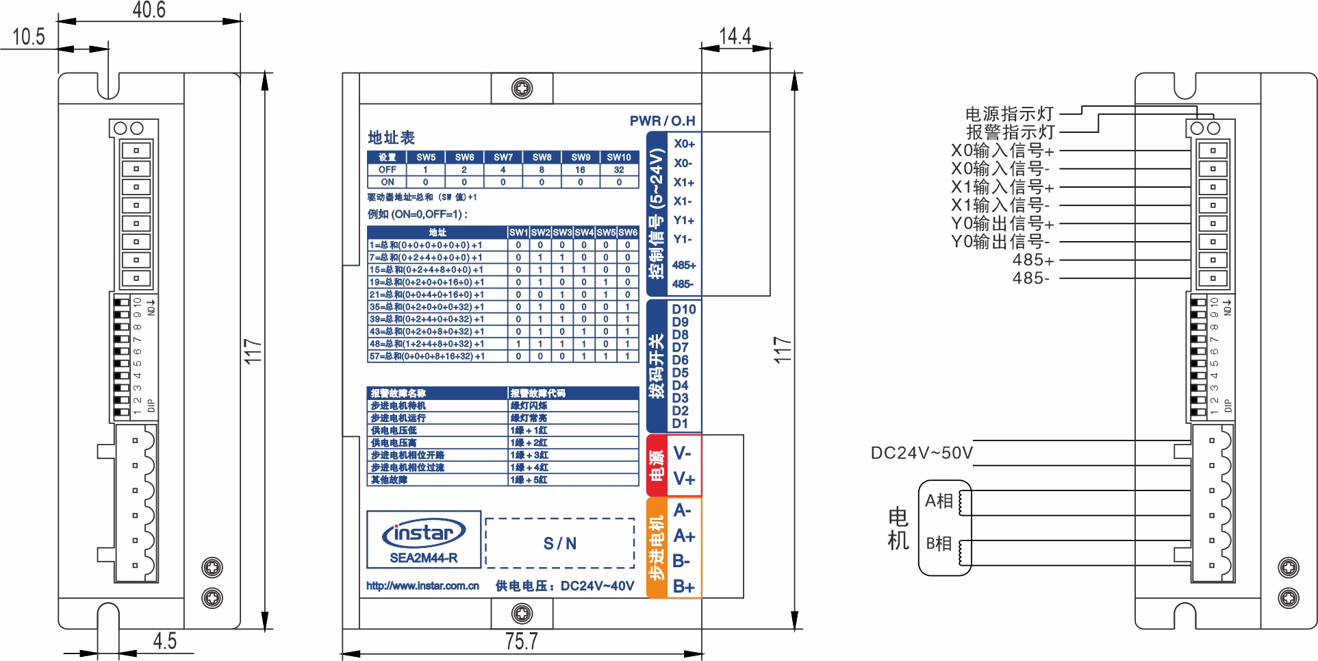 SEA2M44-R RS485總線閉環(huán)步進(jìn)驅(qū)動器