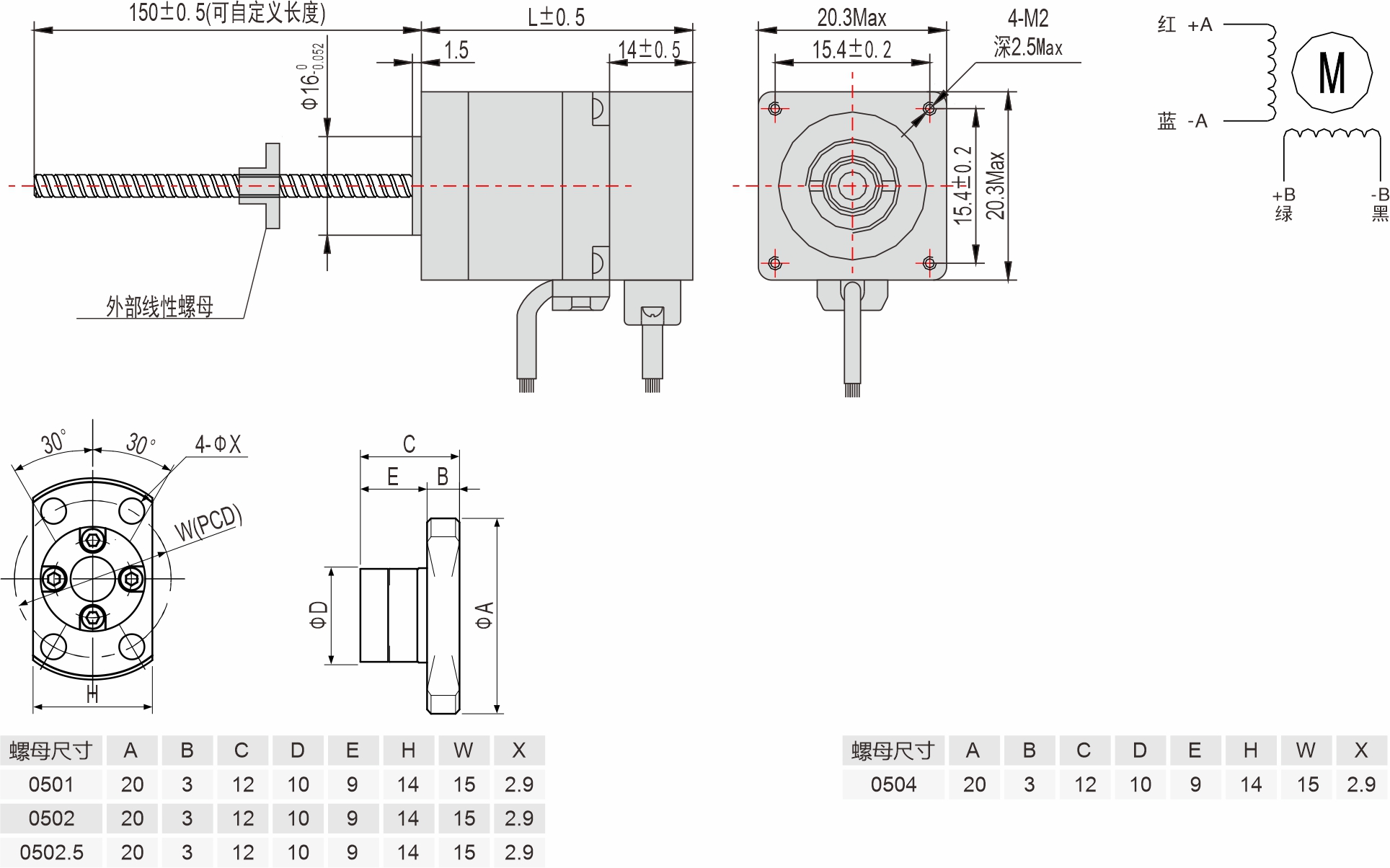 20mm滾珠絲杠直線閉環(huán)步進(jìn)電機